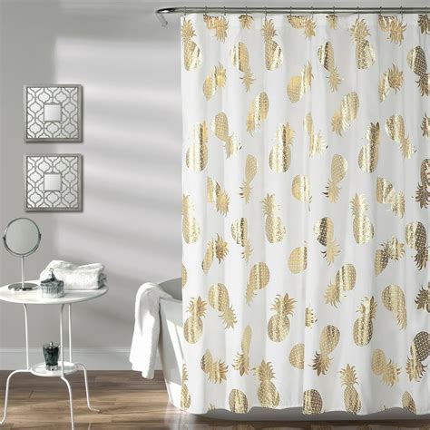 metallic pineapple curtain fabric|Pineapple Toss Polyester Semi Sheer Curtain Pair .